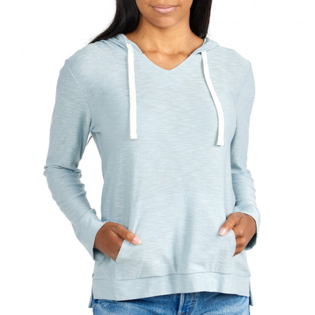 Free Fly Apparel Women's Bamboo Slub Hoodie Bay Blue
