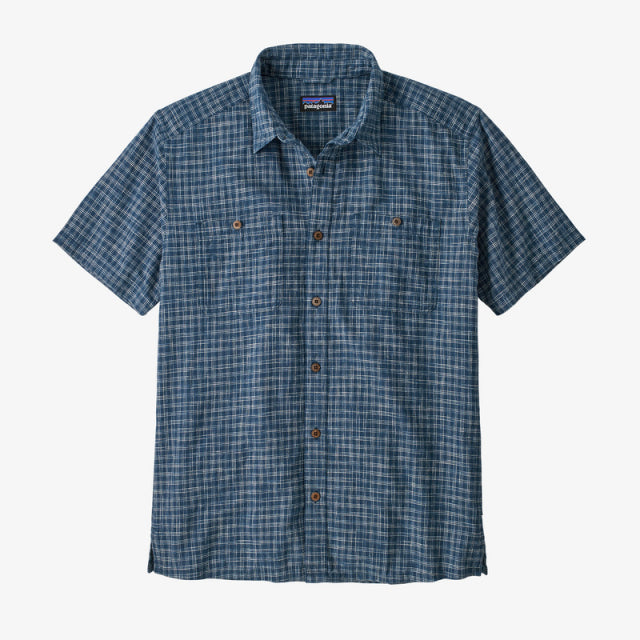 Patagonia Men's Back Step Shirt Ikat Net: Stone Blue