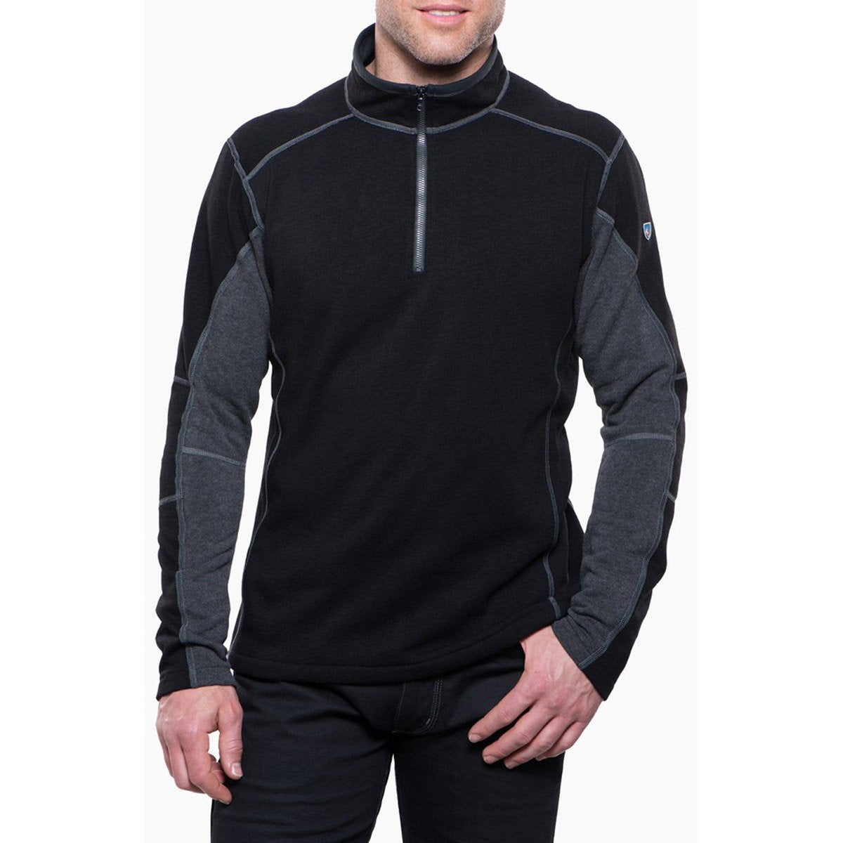 Kuhl Men's Revel 1/4 Zip Sweater Black/Steel