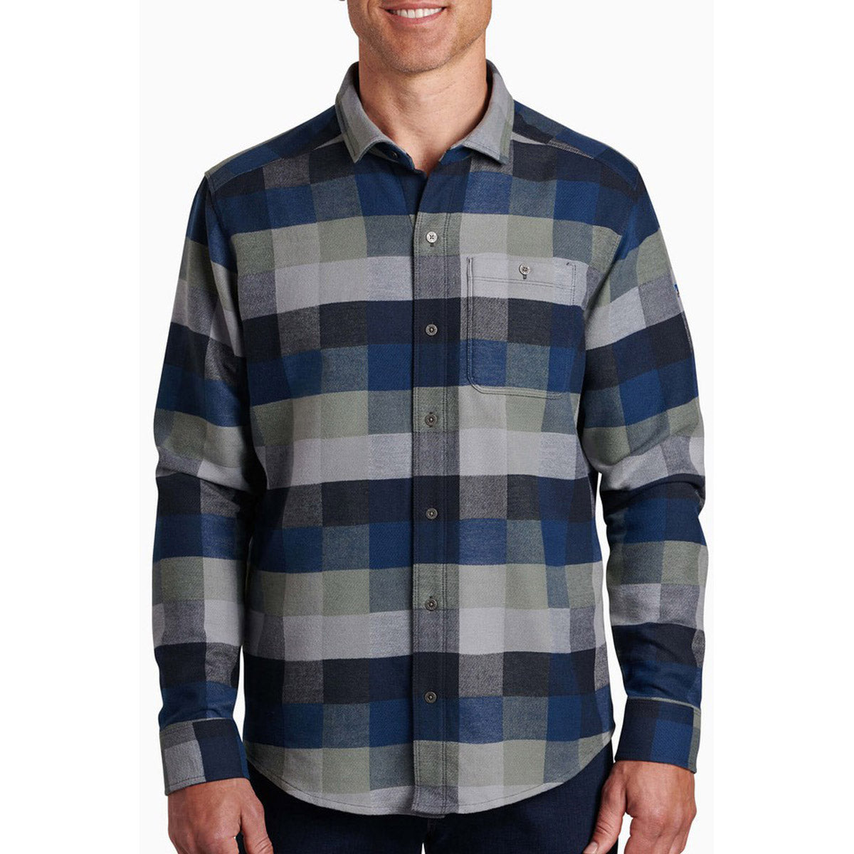 Kuhl Men's Pixelatr Flannel Long Sleeve Seaglass