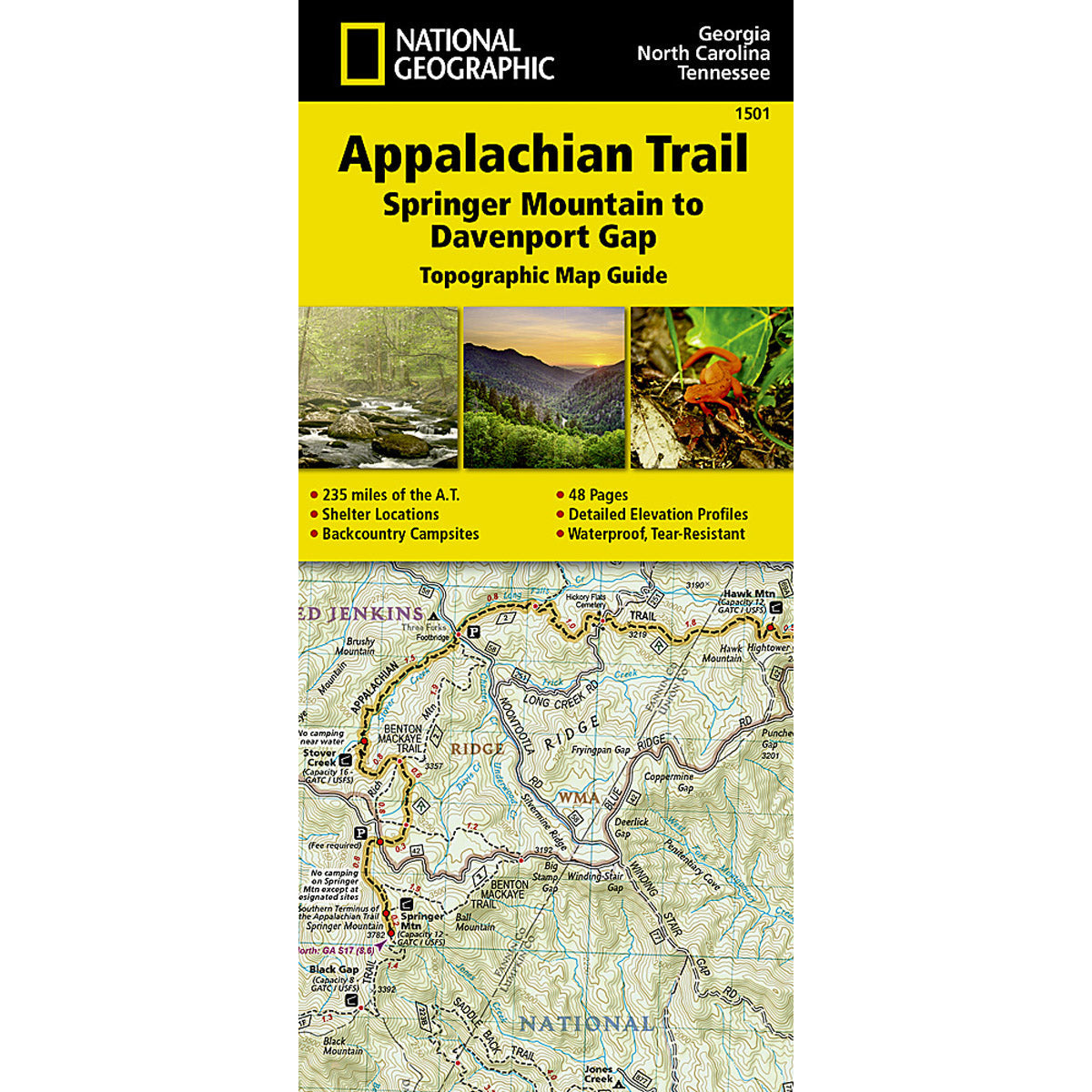 National Geographic Maps Appalachian Trail Map, Springer Mountain to Davenport Gap [GA,NC,TN]