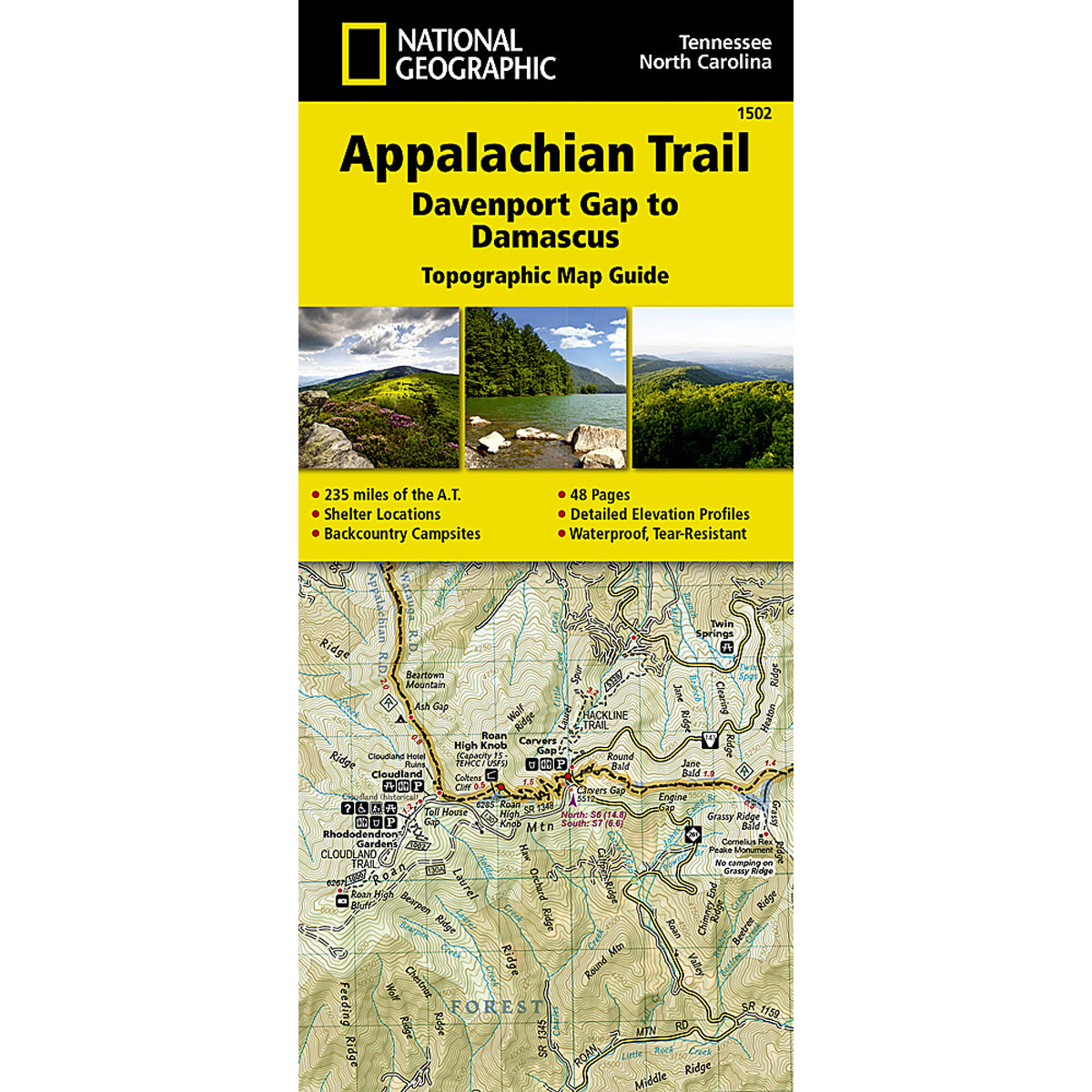 Appalachian Trail Map, Davenport Gap to Damascus [NC, TN]-National Geographic Maps-Uncle Dan&#39;s, Rock/Creek, and Gearhead Outfitters