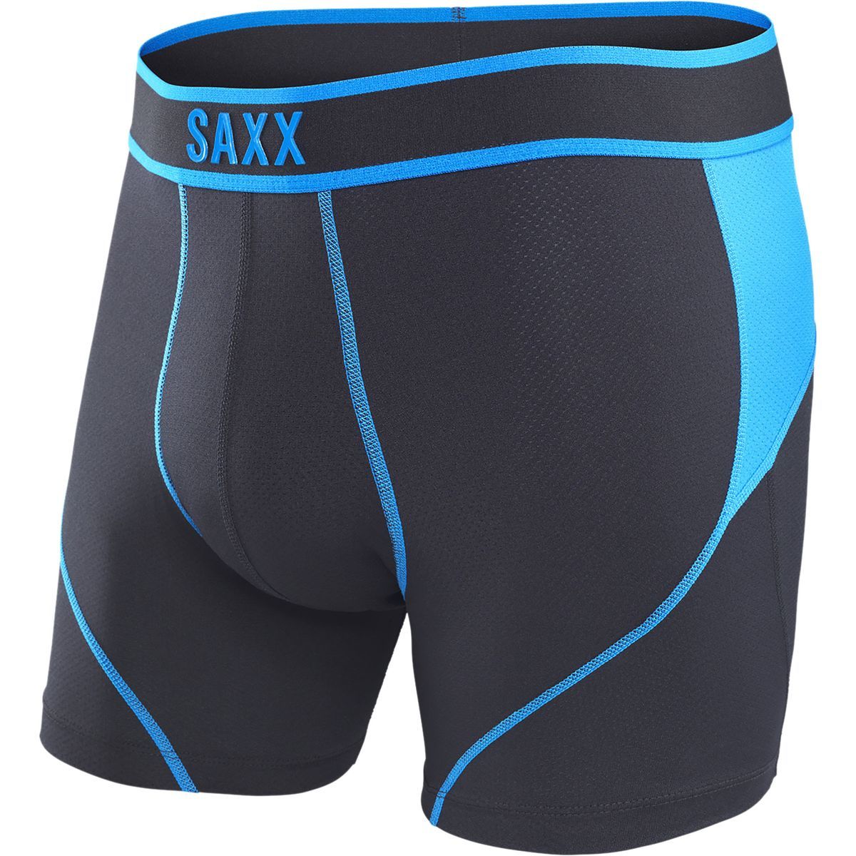 Men&#39;s Kinetic Boxer Brief - Clearance-Saxx-Black Electric Blue-S-Uncle Dan&#39;s, Rock/Creek, and Gearhead Outfitters