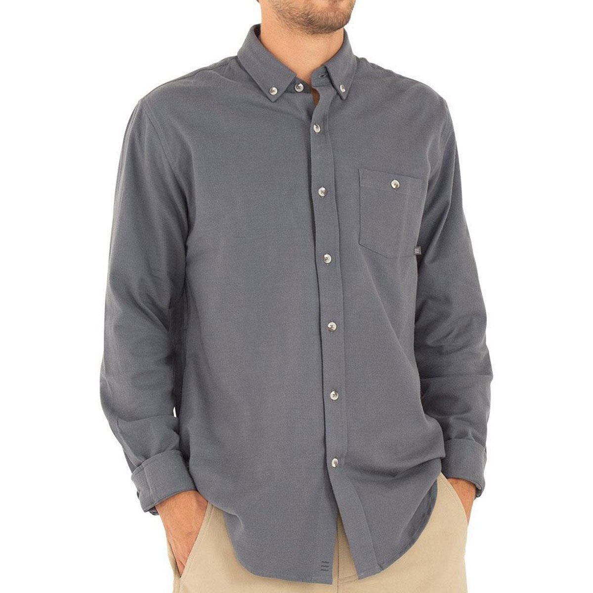 Free Fly Apparel Men's Bamboo Flannel Button Up Blue Dusk