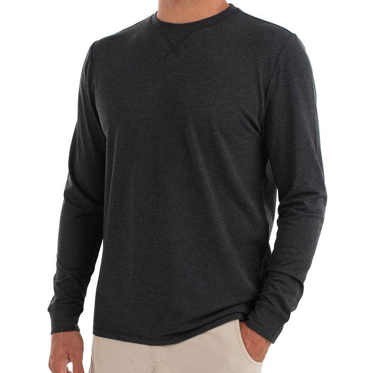 Free Fly Apparel Men's Bamboo Flex Long Sleeve Heather Black