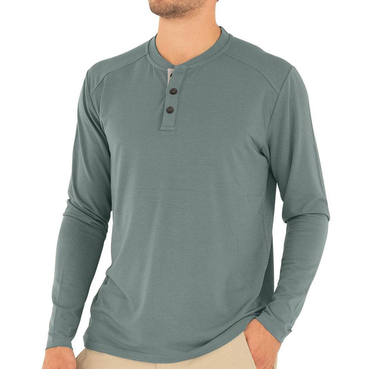 Free Fly Apparel Men's Bamboo Flex Henley Balsam
