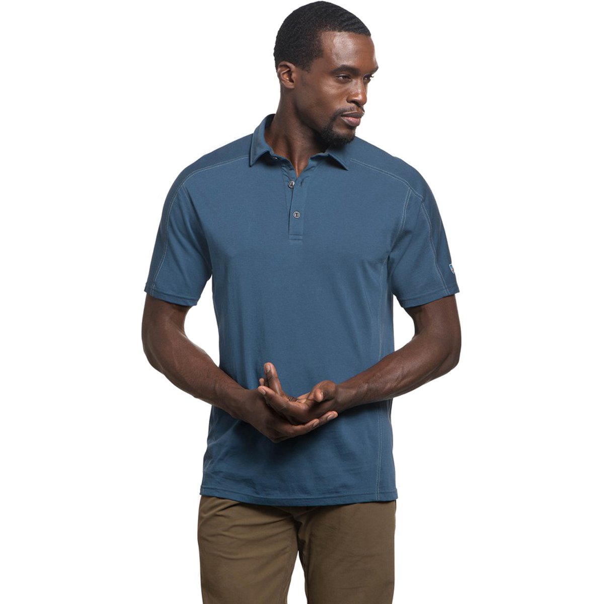 Kuhl Men&#39;s Wayfarer Short Sleeve Polo Shirt Lake Blue