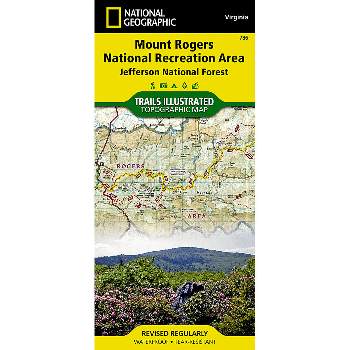 Mount Rogers National Recreation Area [Jefferson NF ] Map-National Geographic Maps-Uncle Dan&#39;s, Rock/Creek, and Gearhead Outfitters