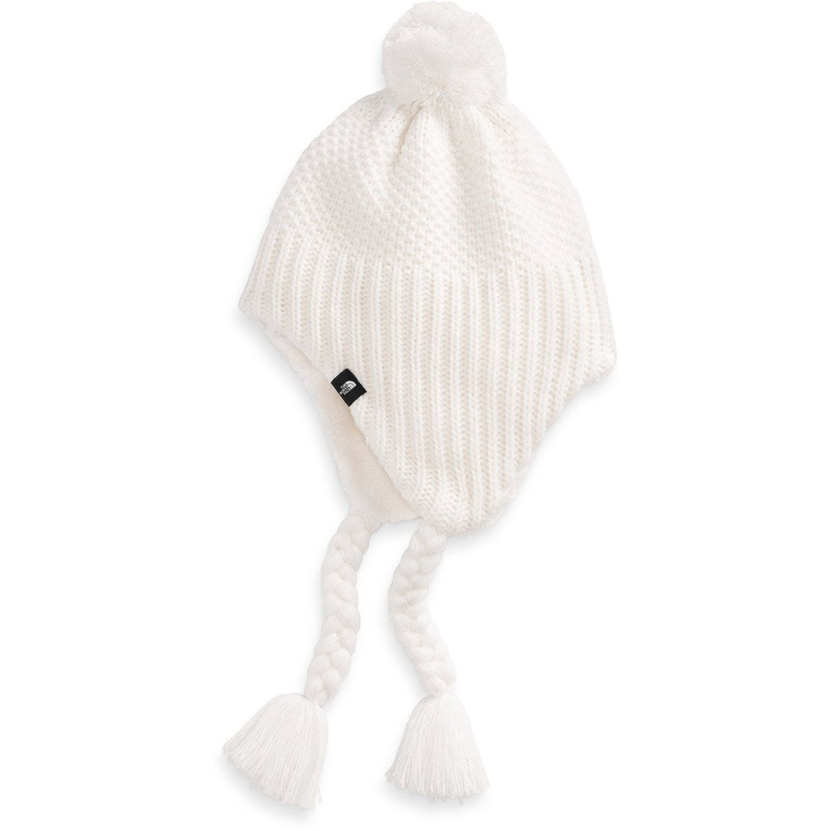 Girls&#39; Purrl Stitch Earflap Beanie-The North Face-Gardenia White-Uncle Dan&#39;s, Rock/Creek, and Gearhead Outfitters