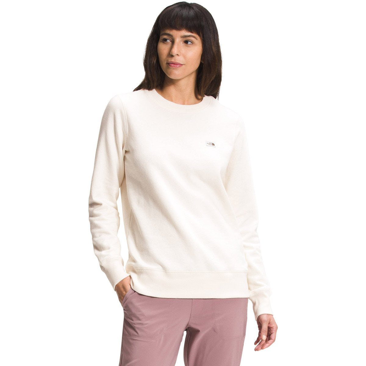 The North Face Women&#39;s Heritage Patch Crew Gardenia White