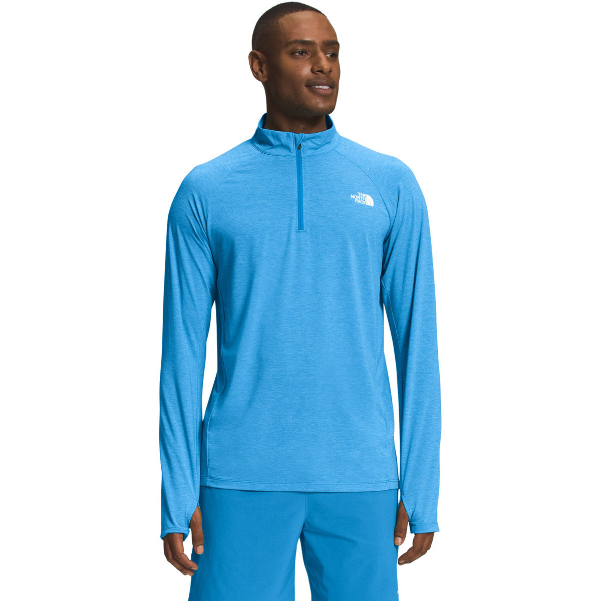 The North Face Men's Wander Quarter-Zip uper Sonic Blue White Heather / S