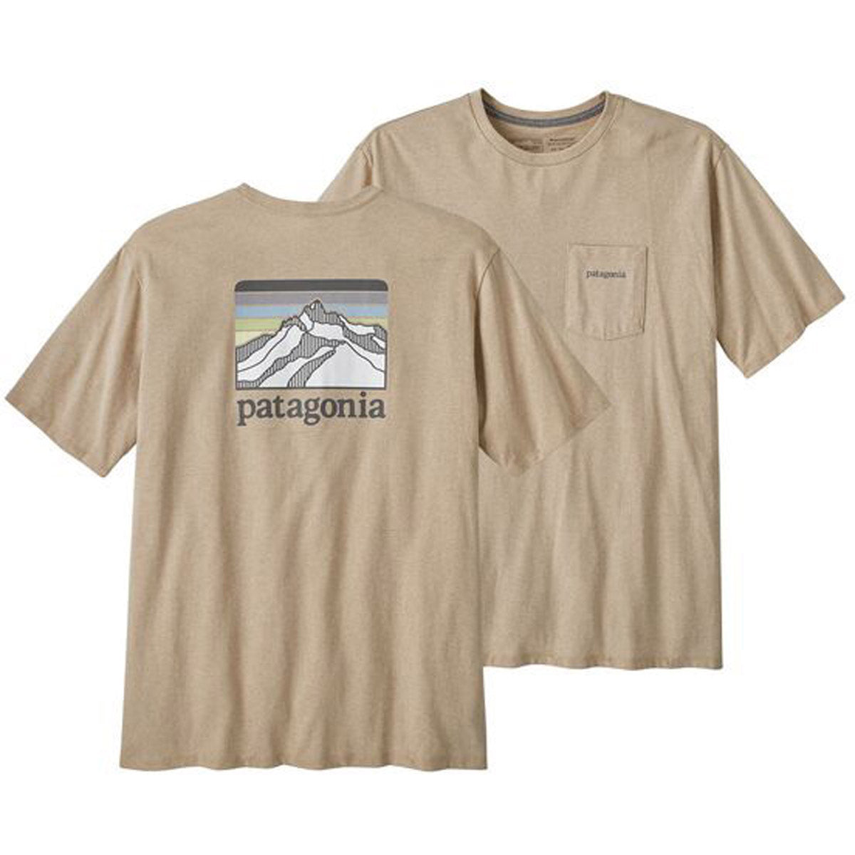 Patagonia Men's Line Logo Ridge Pullovercket Responsibili-Tee Oar Tan