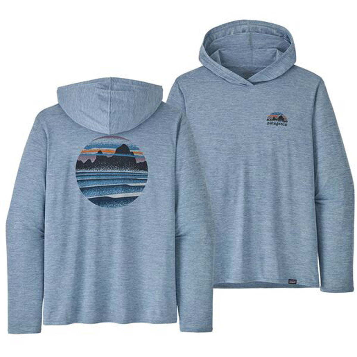 Men's Patagonia Capilene Cool Daily Graphic Hoody '73 Skyline: Chilled Blue / L