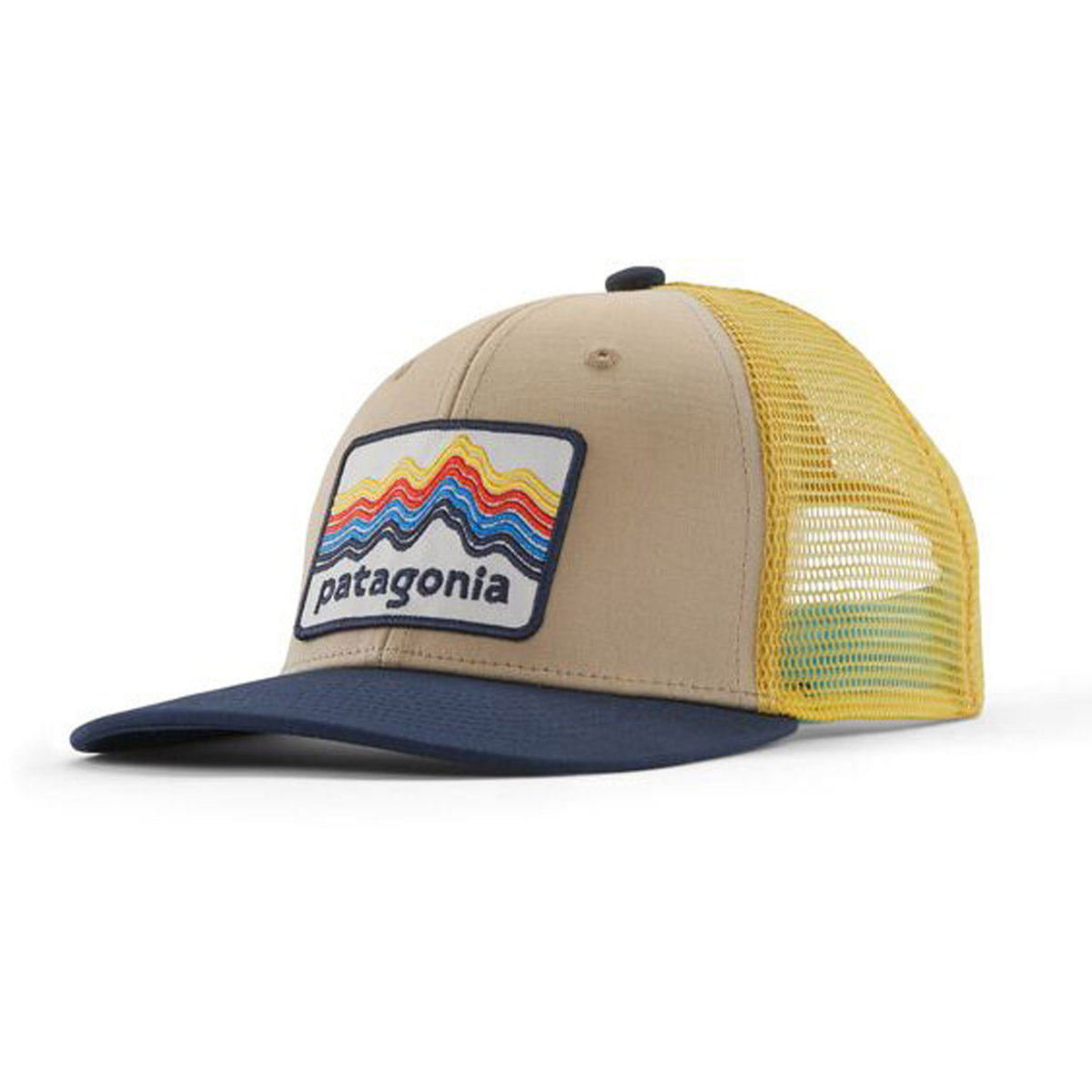 Patagonia Kids' Trucker Hat Ridge Rise Stripe: Oar Tan