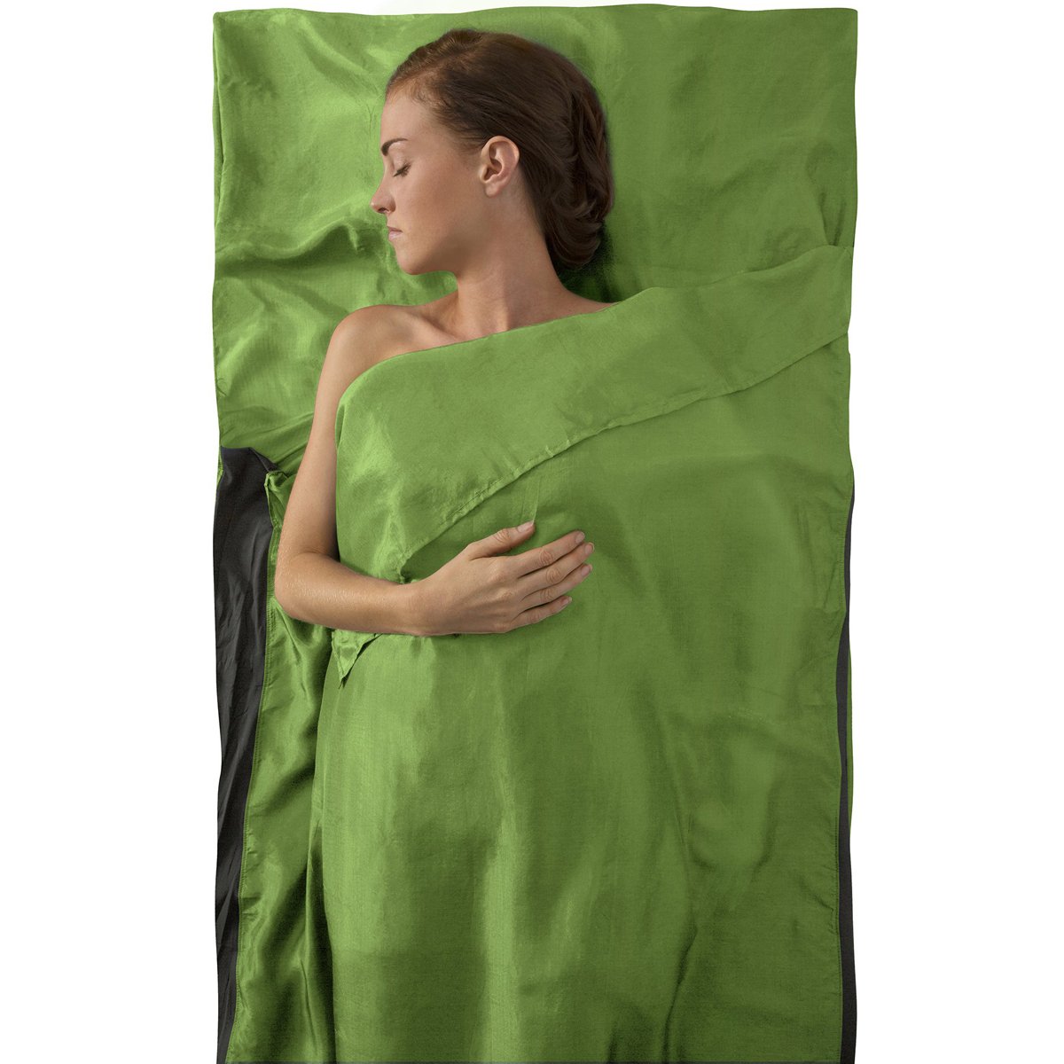 Sea to Summit Premium Silk Travel Liner - Traveller With Pillow Insert Green