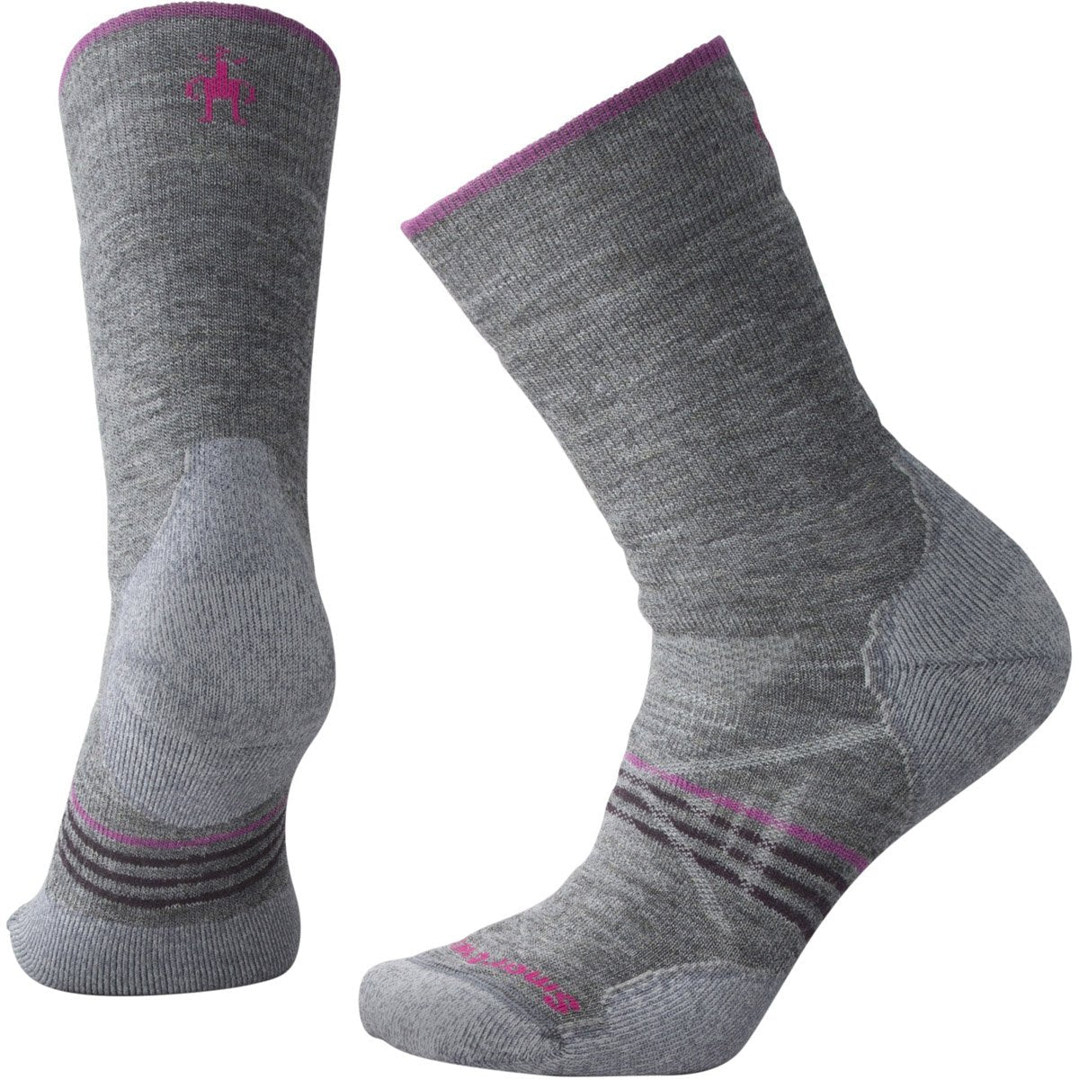 Smartwool Women&#39;s PhD Outdoor Medium Hiking Crew Socks Medium Gray