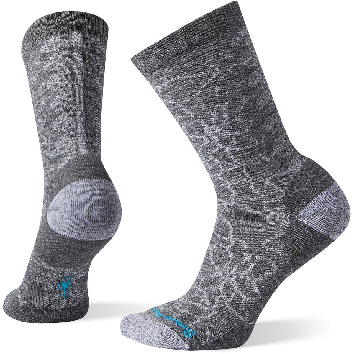 Smartwool Women&#39;s Poinsettia Graphic Crew Socks Medium Gray