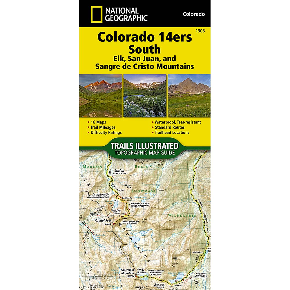 National Geographic Maps Trails Illustrated Map: Colorado 14ers South (San Juan, Elk, and Sangre de Cristo Mountains)