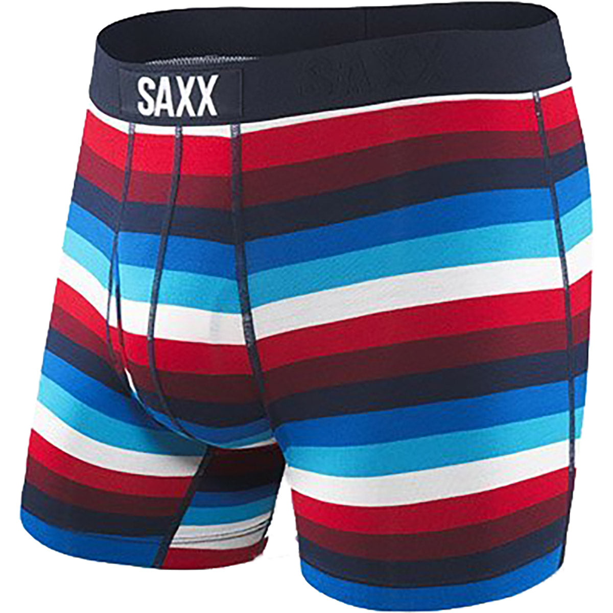 Saxx Underwear Co. Men's Ultra Boxer Brief Navy Red Cabana Stripe