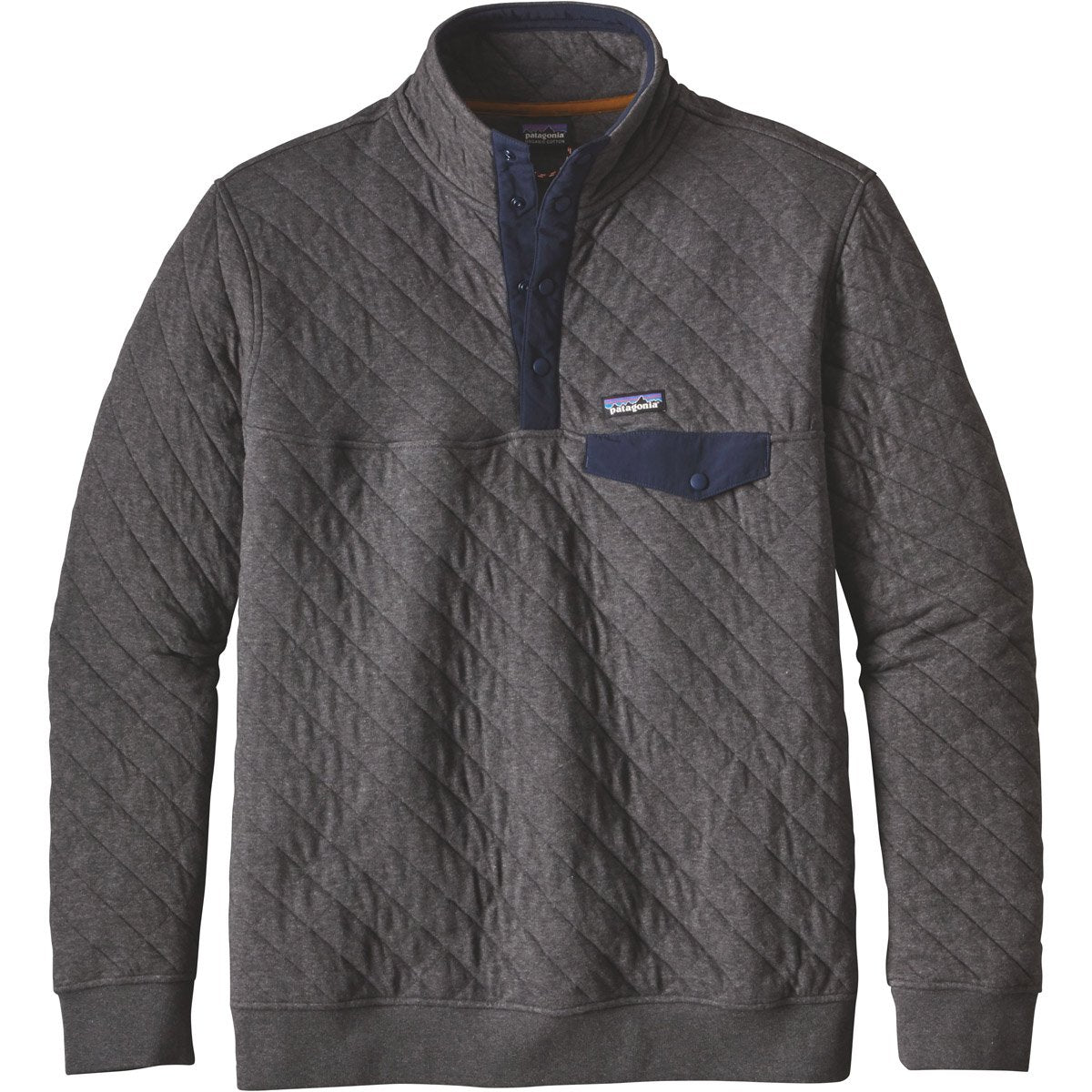 Patagonia Men&#39;s Organic Cotton Quilt Snap-T Pullover Forge Grey