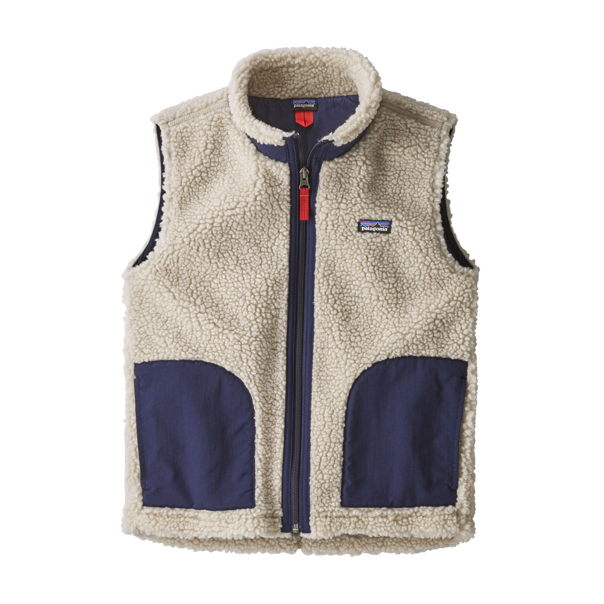 Patagonia Kids' Retro-X Vest Natural w/Classic Navy