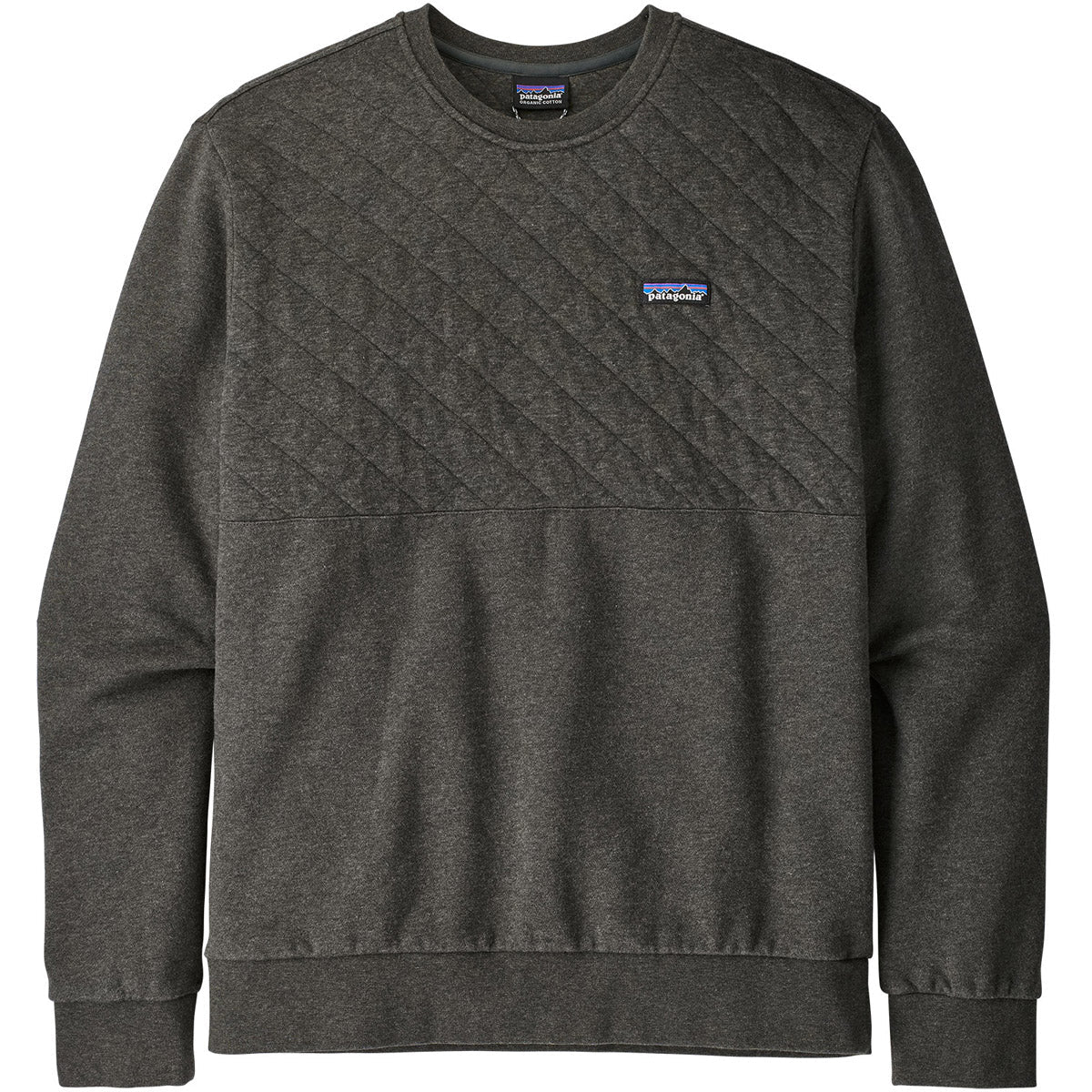 Patagonia Men&#39;s Organic Cotton Quilt Crewneck Sweatshirt Forge Grey