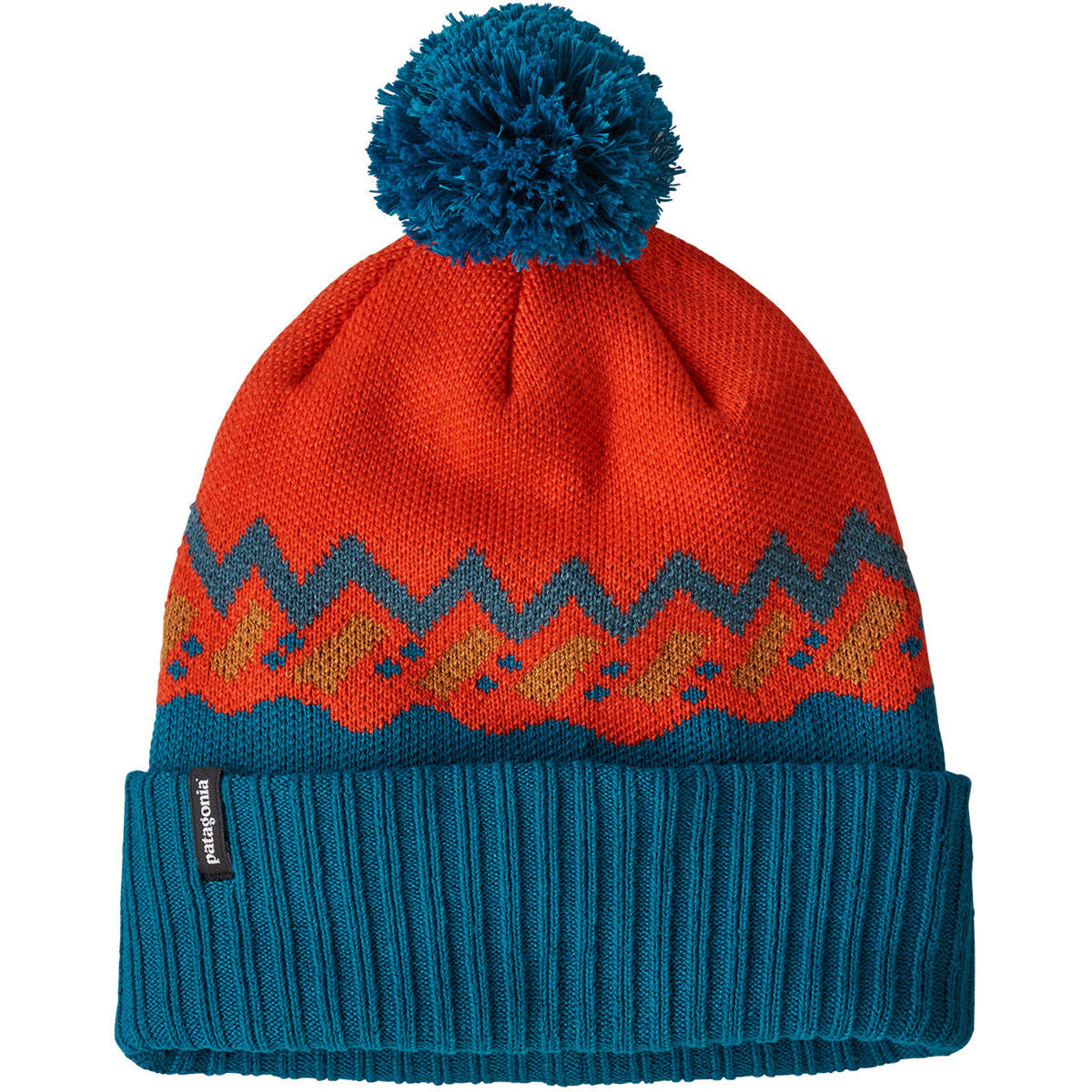 Patagonia Powder Town Beanie Lofoten Geo Knit: Paintbrush Red