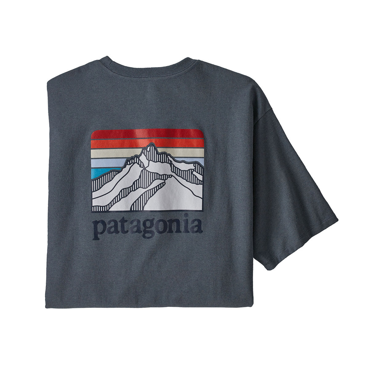 Patagonia Men's Line Logo Ridge Pullovercket Responsibili-Tee Plume Grey