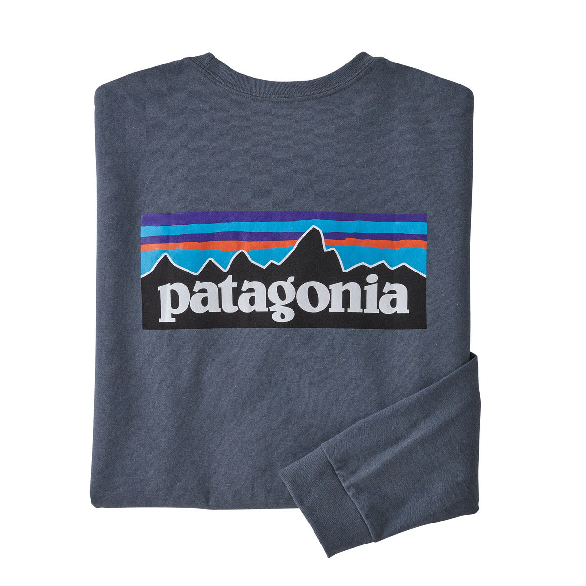 Patagonia Men's Long-Sleeved P-6 Logo Responsibili-Tee Plume Grey