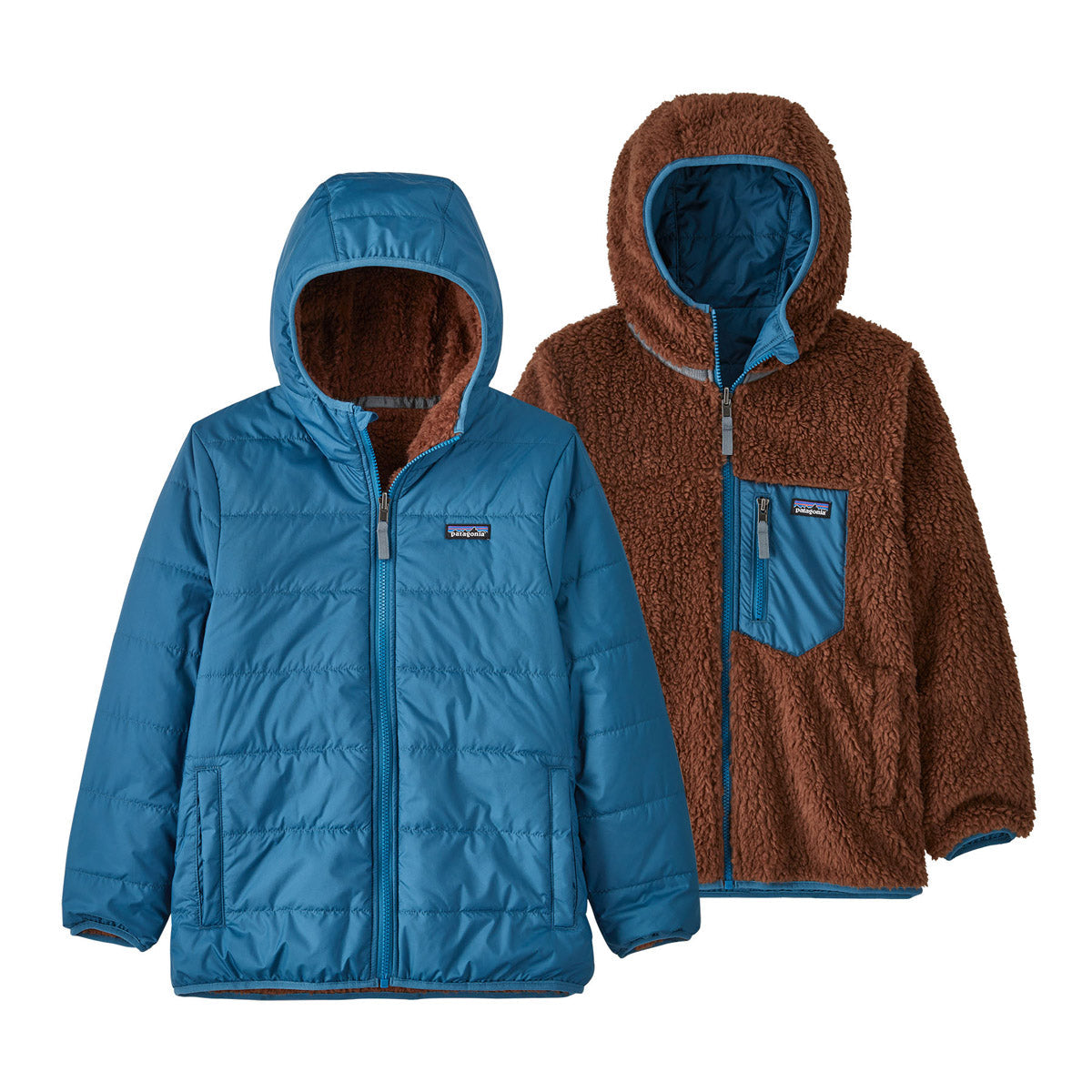 Patagonia Kids' Reversible Ready Freddy Hoody Wavy Blue