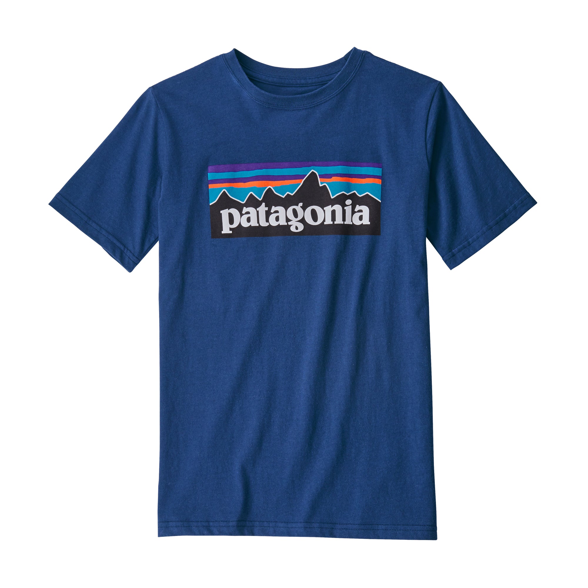 Patagonia Boys' P-6 Logo Organic Cotton T-Shirt Superior Blue