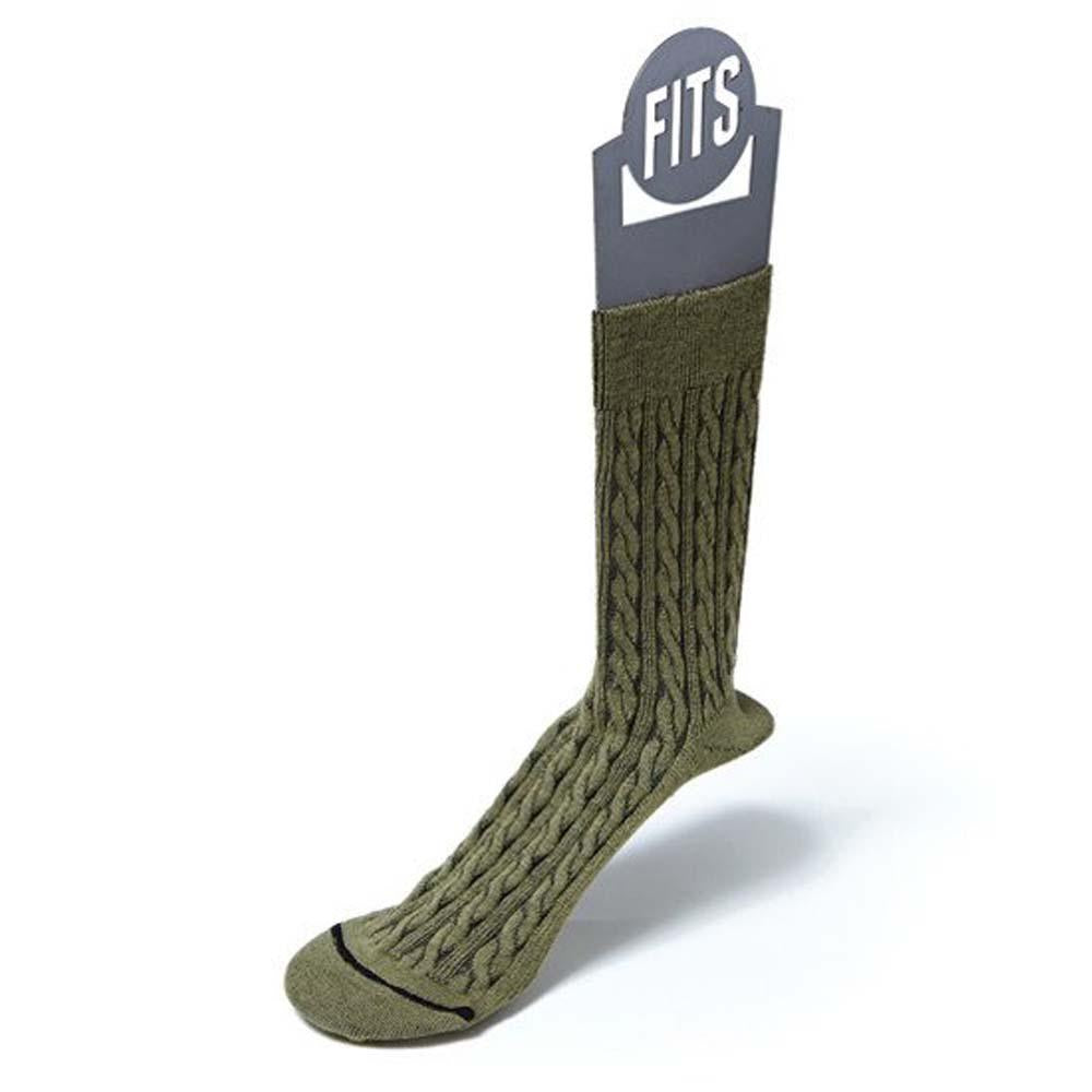 Fits Women&#39;s Cable Knit Crew Socks Dried Herb