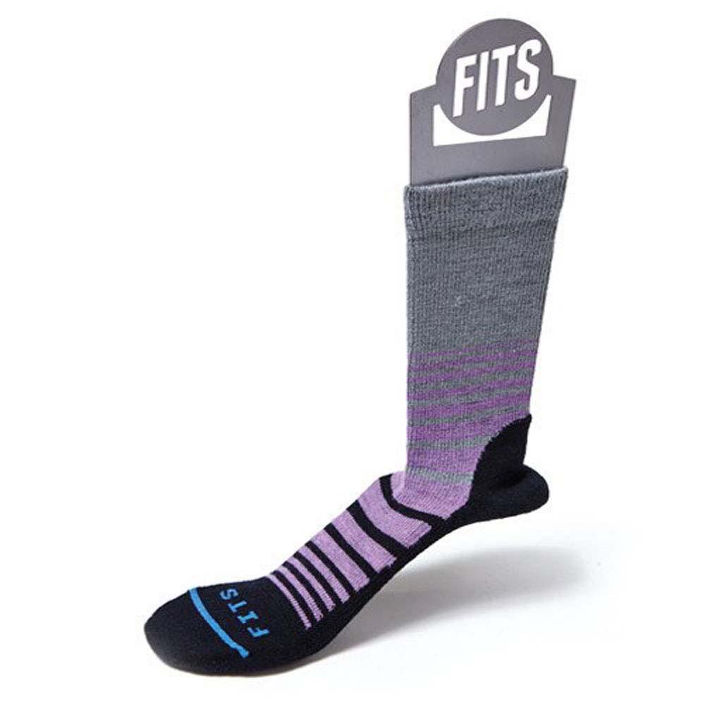 Fits Women's Casual Color Block Stripe Crew Socks Titanium Black