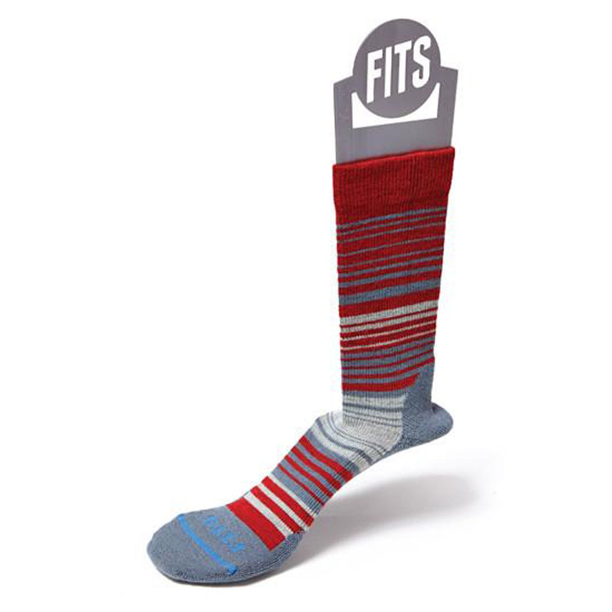 Fits Women&#39;s Casual Infinity Stripe Crew Socks Red