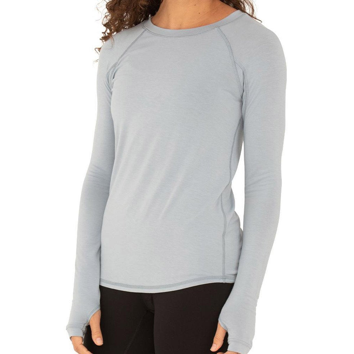 Free Fly Apparel Women's Bamboo Midweight Long Sleeve Cays Blue