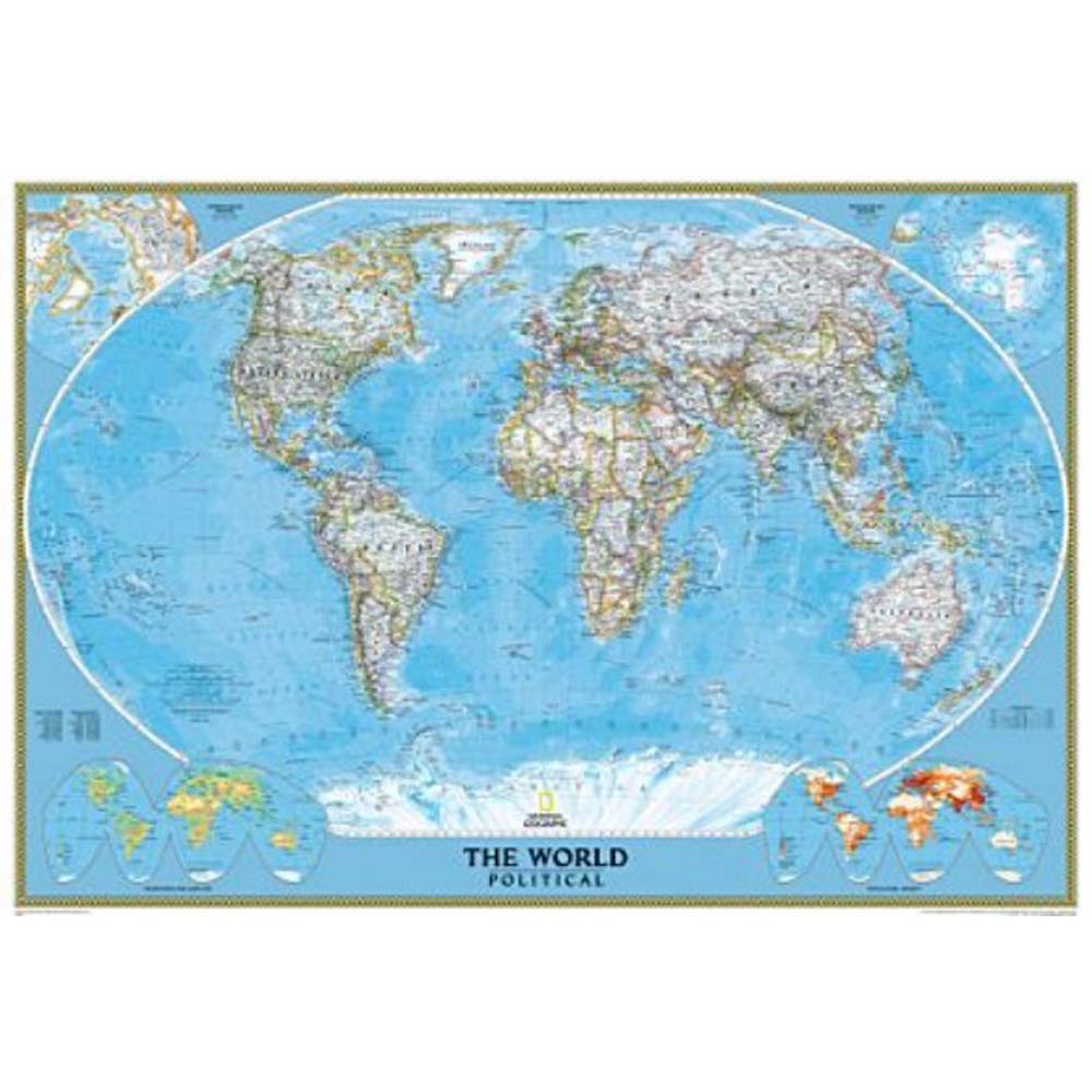 World Classic Map (Enlarged, Tubed)-National Geographic Maps-Uncle Dan&#39;s, Rock/Creek, and Gearhead Outfitters