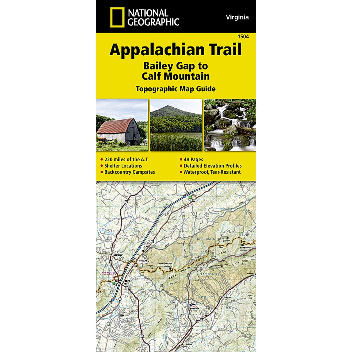 Appalachian Trail Map, Bailey Gap to Calf Mountain [Virginia]-National Geographic Maps-Uncle Dan's, Rock/Creek, and Gearhead Outfitters