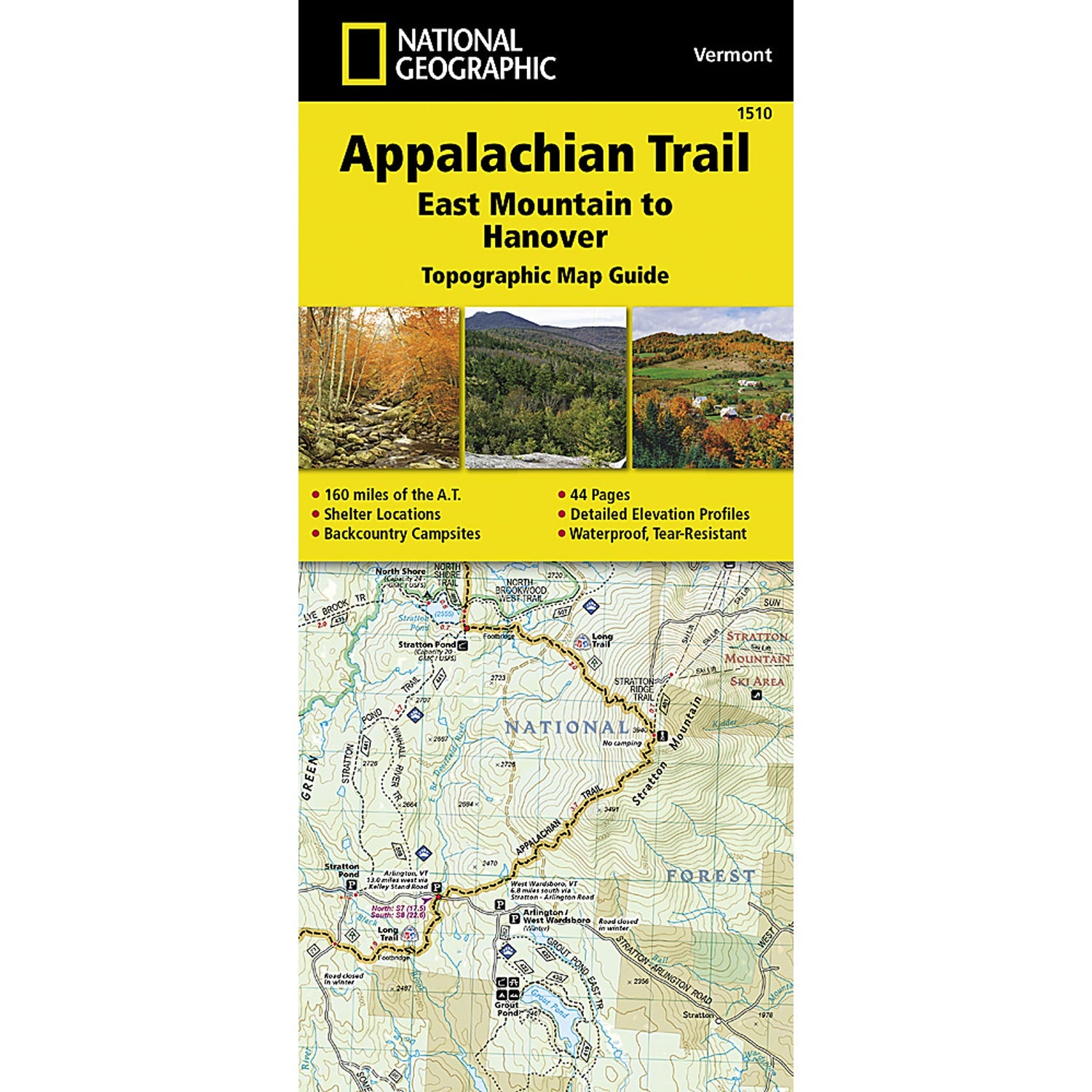 Appalachian Trail Map, East Mountain to Hanover [Vermont]-National Geographic Maps-Uncle Dan's, Rock/Creek, and Gearhead Outfitters