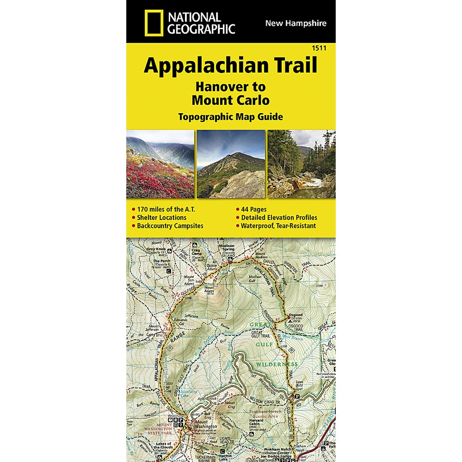 Appalachian Trail Map, Hanover to Mount Carlo [New Hampshire]-National Geographic Maps-Uncle Dan's, Rock/Creek, and Gearhead Outfitters