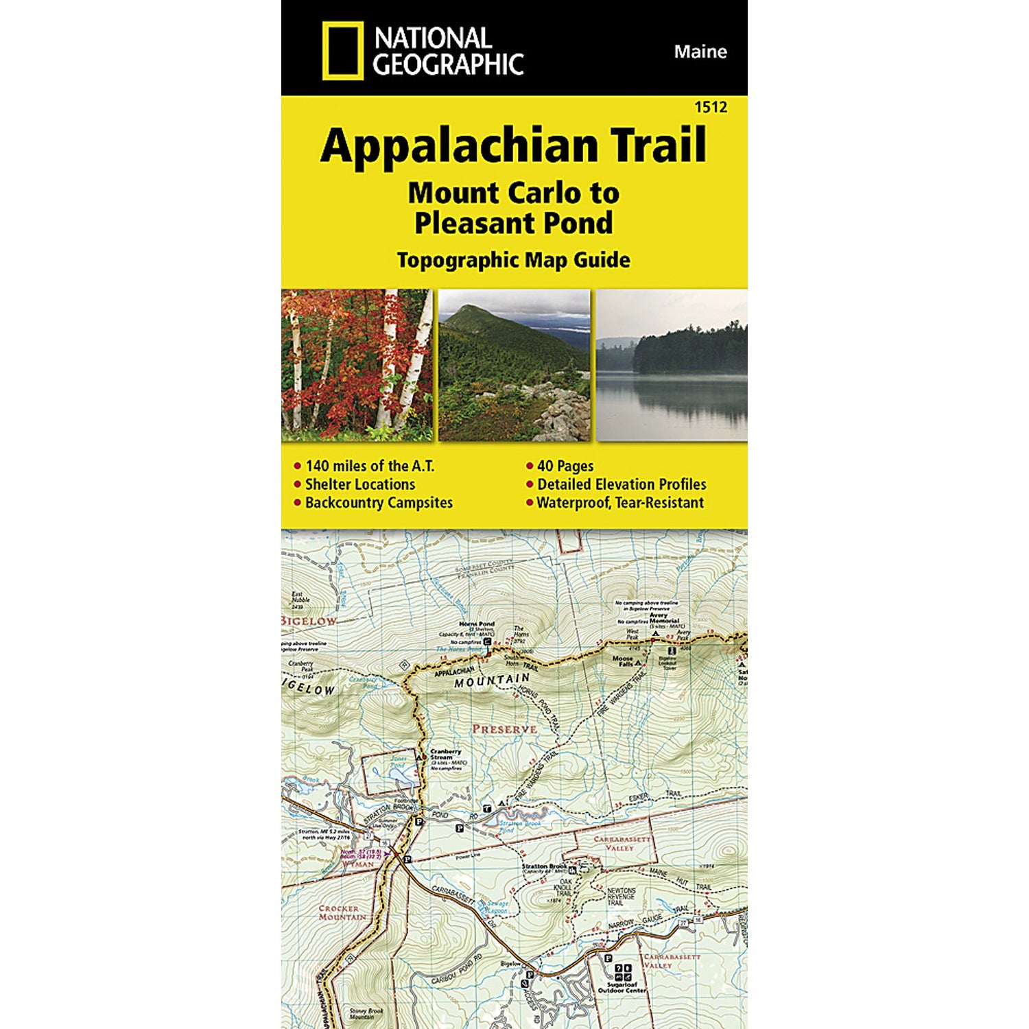 Appalachian Trail Map, Mount Carlo to Pleasant Pond [Maine]-National Geographic Maps-Uncle Dan's, Rock/Creek, and Gearhead Outfitters