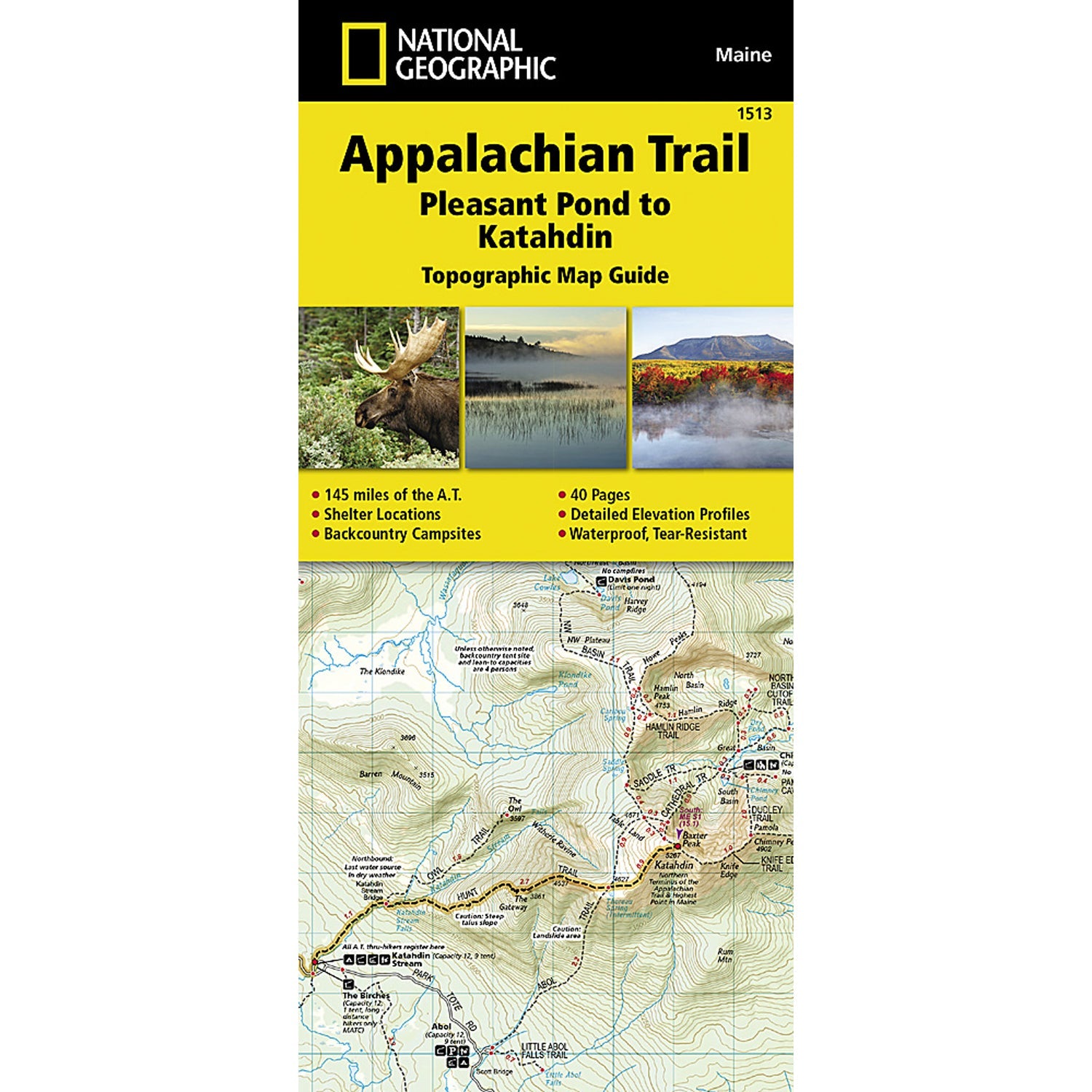Appalachian Trail Map, Pleasant Pond to Katahdin [Maine]-National Geographic Maps-Uncle Dan's, Rock/Creek, and Gearhead Outfitters
