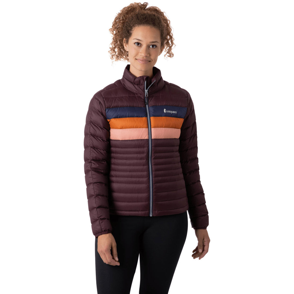 Cotopaxi Women's Fuego Down Jacket Black Iris Stripes