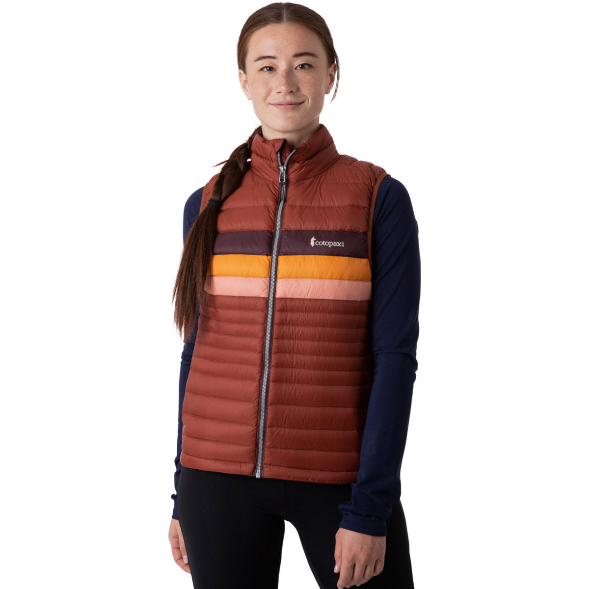 Cotopaxi Women's Fuego Down Vest Rust Stripes