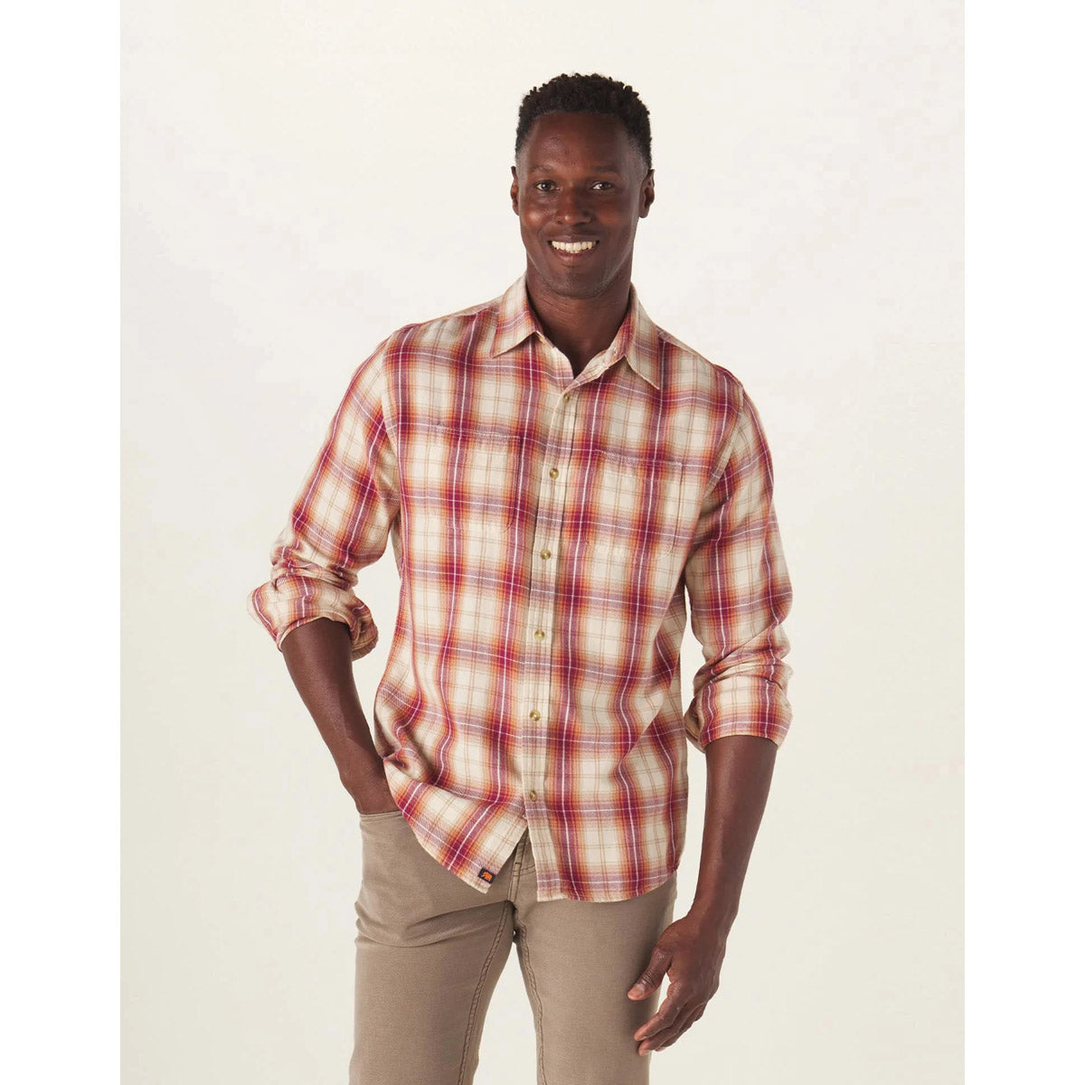 The Normal Brand Men's Jackson Button Up Shirt Wine Plaid
