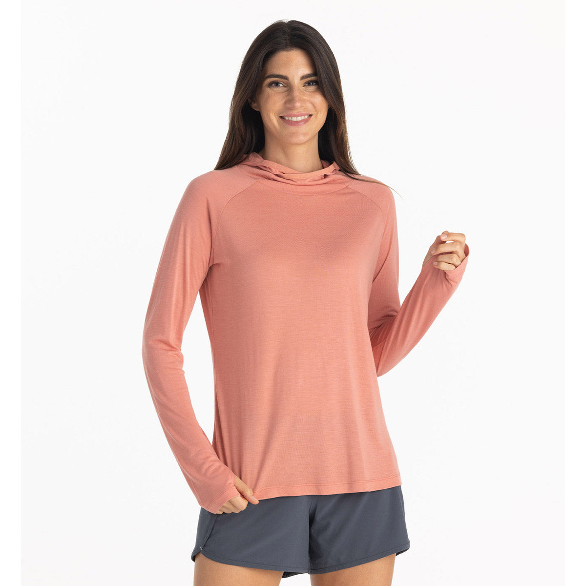 Free Fly Apparel Women's Bamboo Lightweight Hoodie II Bright Clay