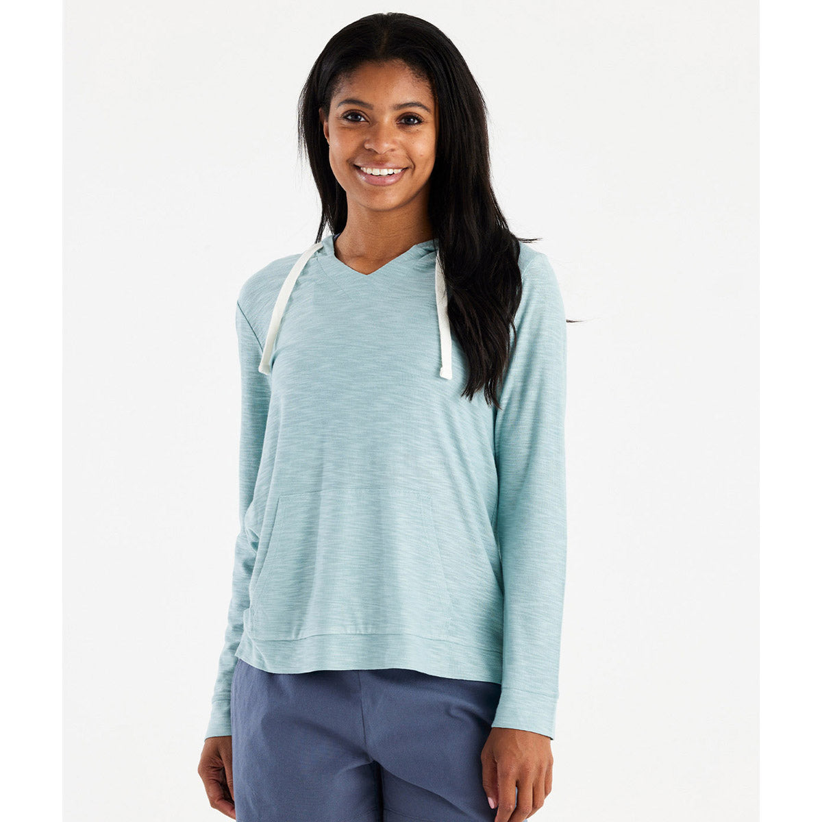 Free Fly Apparel Women's Bamboo Slub Hoodie Ocean Mist