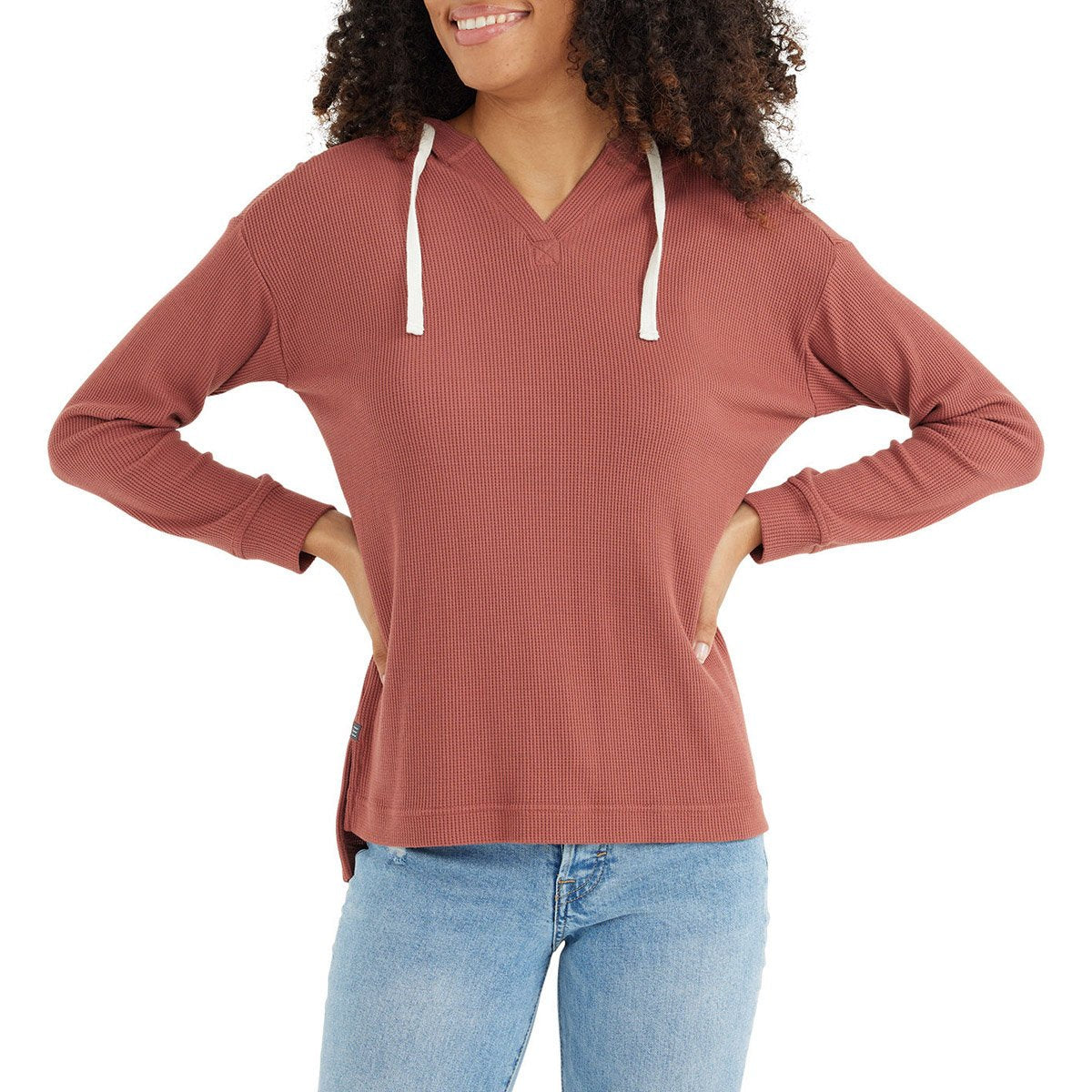 Free Fly Apparel Women&#39;s Bamboo Waffle Hoody Rosewood